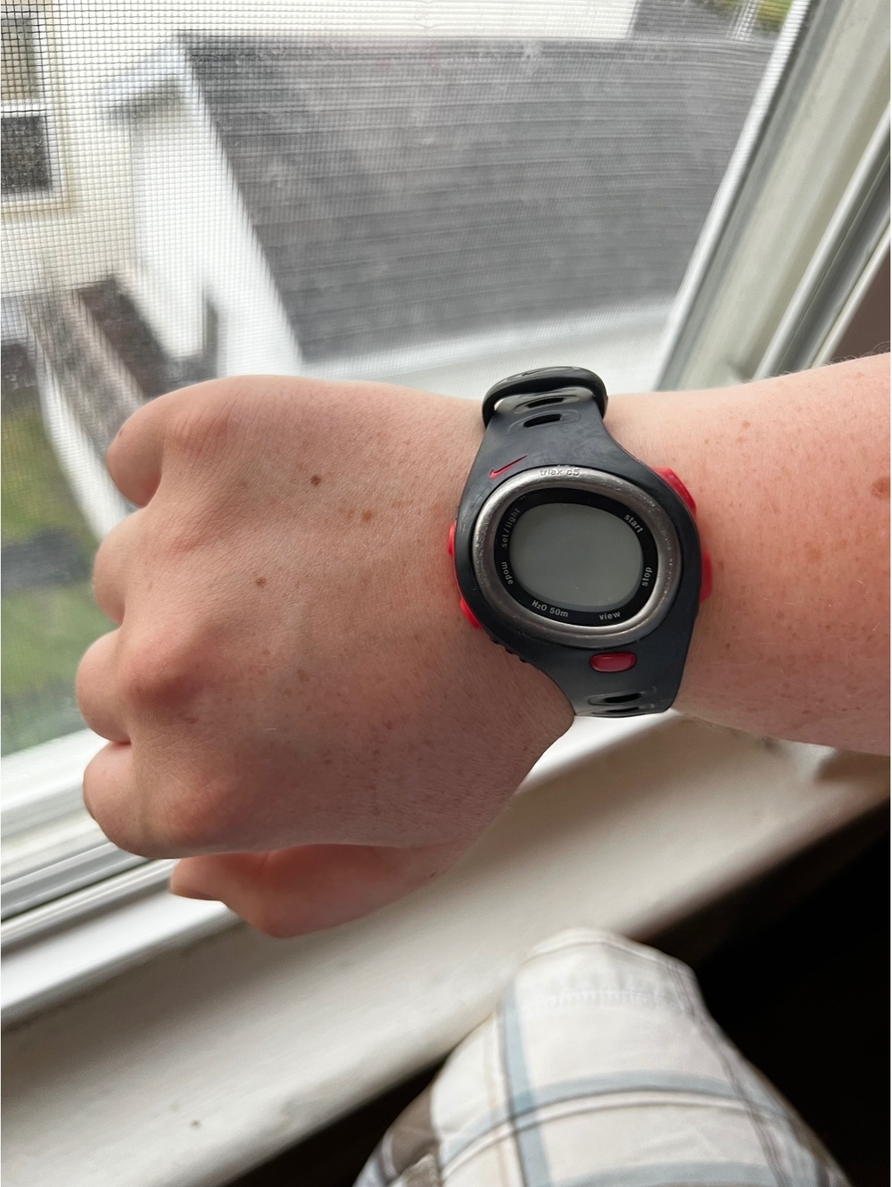 Nike Triax G5 Digital Sports Watch Black and Red Water Resistant